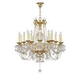 Asfour Crystal - Crystal - 16 Bulbs - Gold Oxide - Drop Clear